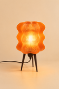Lampe design ondulée orange foncé scintillant