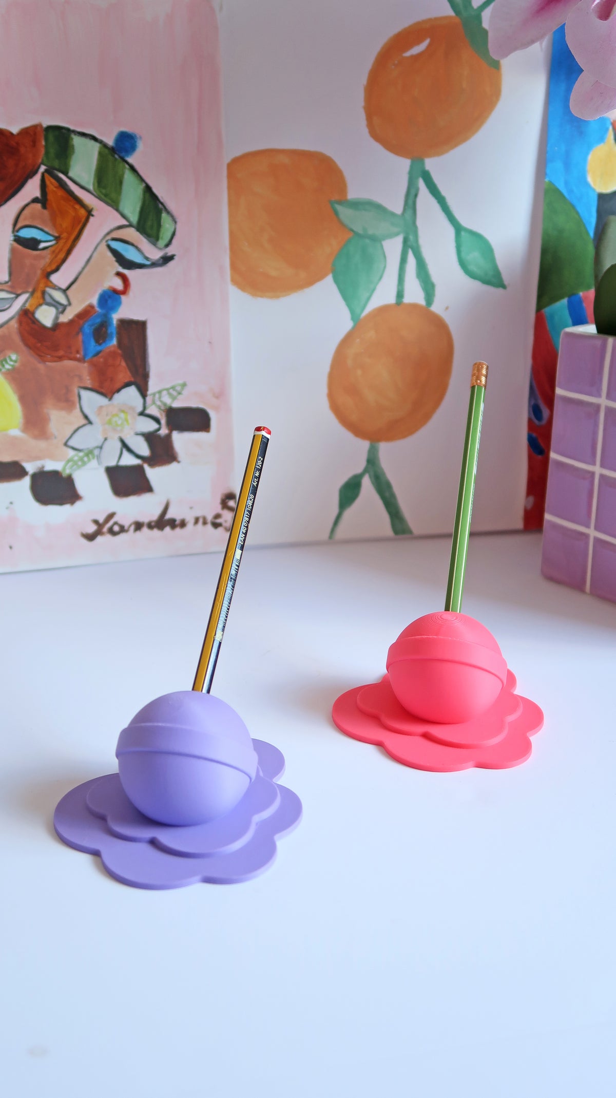 Porte-stylo sucette fondue
