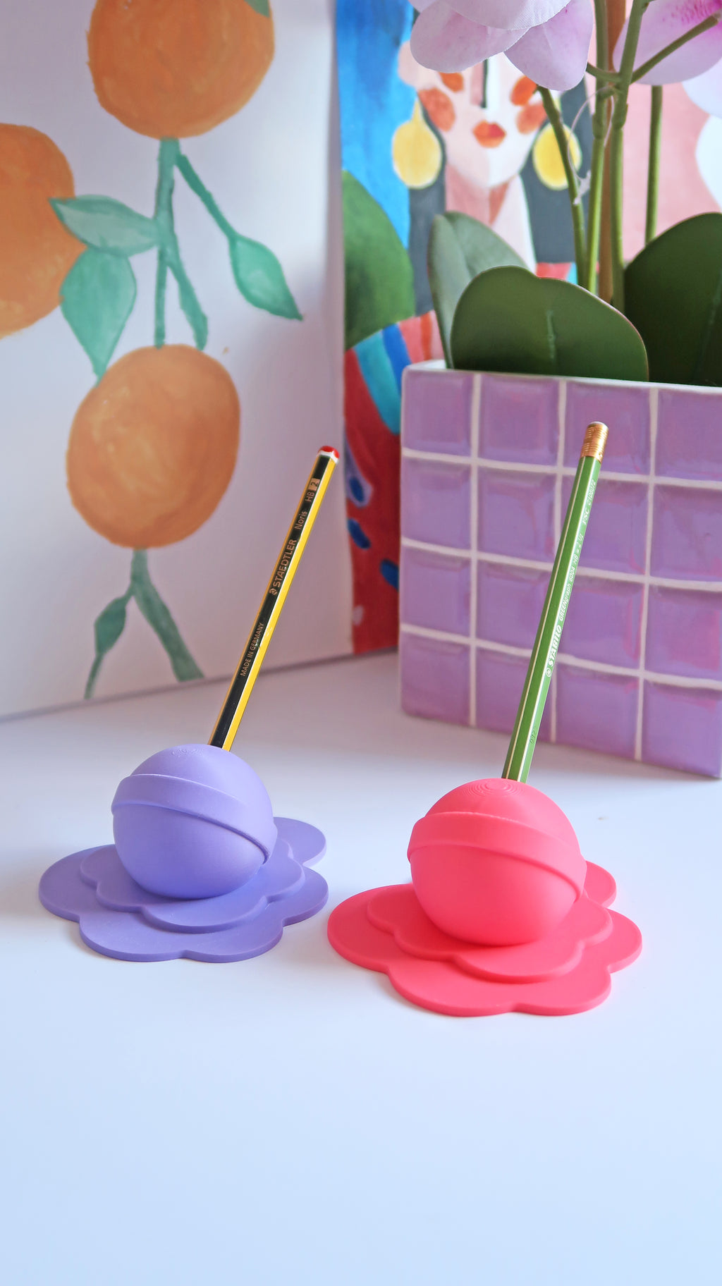 Porte-stylo sucette fondue
