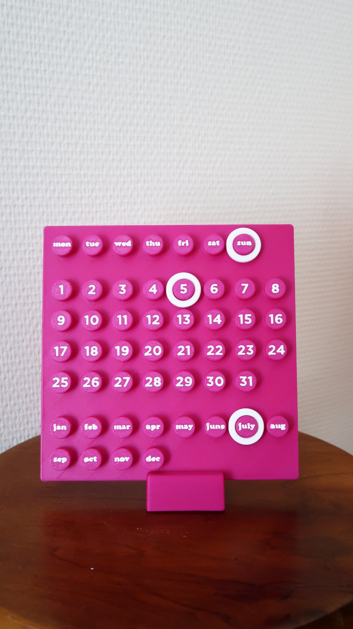 Calendrier perpétuel imprimé en 3D